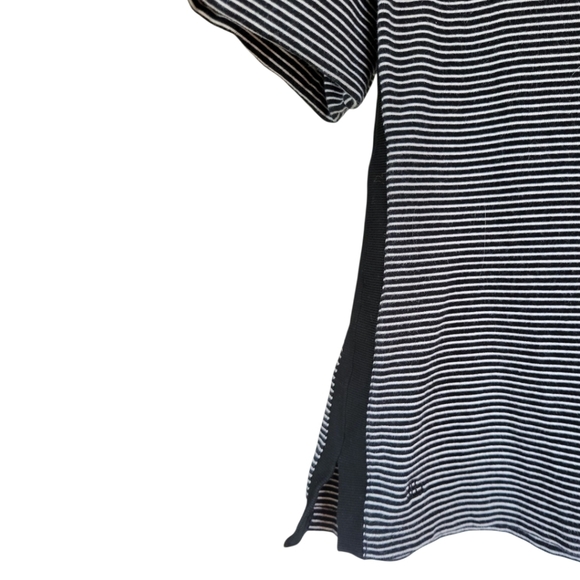 Lauren Ralph Lauren Striped Boatneck Top Black White Old Money Sz L Nautical - Picture 3 of 12